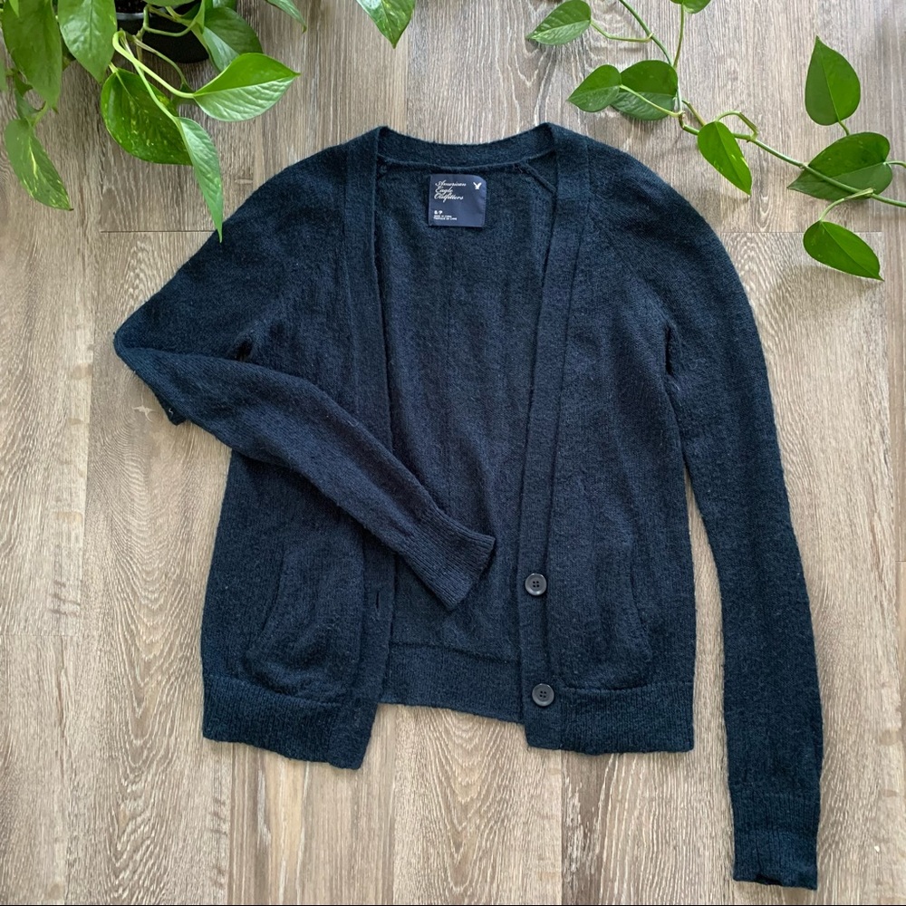 American Eagle Outfitters cardigan, navy wool, size small